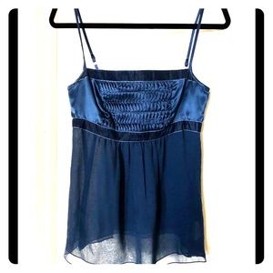 bebe Blue silk tank top